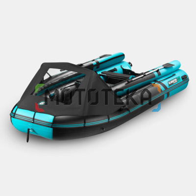 Лодка ПВХ GLADIATOR (Гладиатор) E 450 X PRO чёрный/бирюзовый