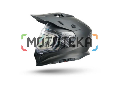 Шлем мото интеграл RSX Iceman (H-331) Winter (желтые очки) чёрный матовый XS