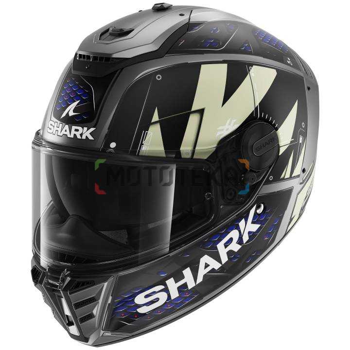 Шлем мото интеграл Shark (Шарк) SPARTAN RS STINGREY MAT Antracite/Antracite/Blue M