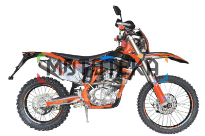 Мотоцикл кроссовый / эндуро X - MOTOS CBRL3 чёрный/оранжевый/голубой с ПТС