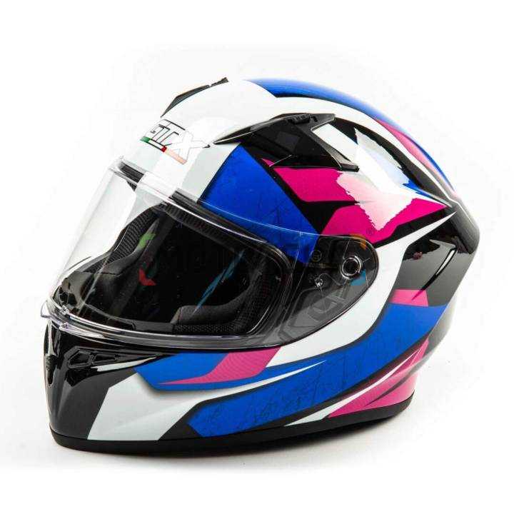 Шлем мото интеграл GTX 578 (L) #3 BLACK/PINK BLUE WHITE