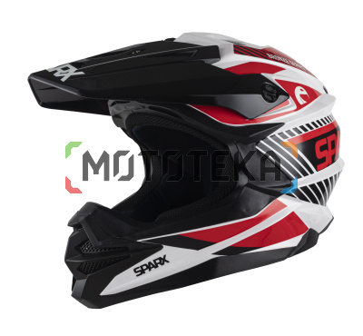Шлем мото кроссовый SPARX Fenix Gravity (JK6803) бело-красный 3XL