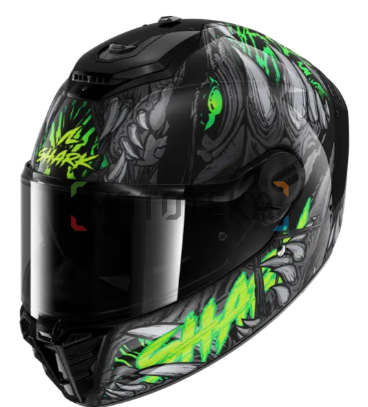 Шлем мото интеграл Shark (Шарк) SPARTAN RS SHAYTAN Black/Green/Anthracite XL