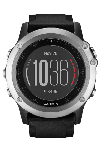 Часы Garmin (Гармин) FENIX® 3 HR серебряный с черным ремешком и встроенным пульсометром