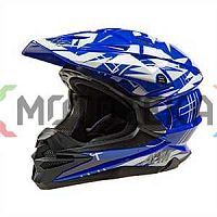 Шлем мото кроссовый AiM (Аим) JK803S Blue/White L