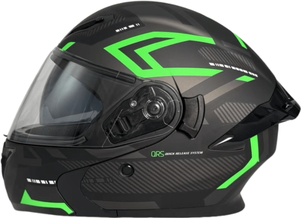 Шлем мото интеграл Helmet TQ 902 чёрный/зелёный XL | Мототека