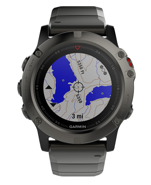 Часы Garmin (Гармин) FENIX 5X SAPPHIRE серые с металлическим браслетом