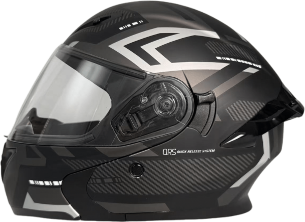 Шлем мото интеграл Helmet TQ 902 чёрный/белый XL | Мототека