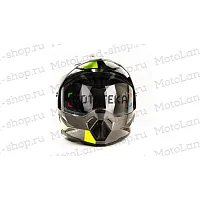 Шлем мото мотард HIZER (Хайзер) J6802 №1 (XL) gray/lemon (2 визора)
