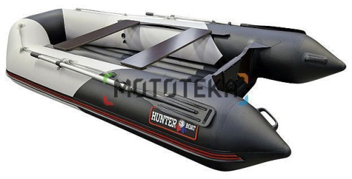 Лодка ПВХ Hunter (Хантер) 345 ЛКА белый/чёрный