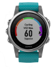Часы Garmin (Гармин) FENIX 5S серебристые с бирюзовым ремешком