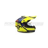 Шлем кроссовый ROCKOT (Рокот) RM-217 Evo GL (XS) (жёлтый/чёрный/красный глянцевый)