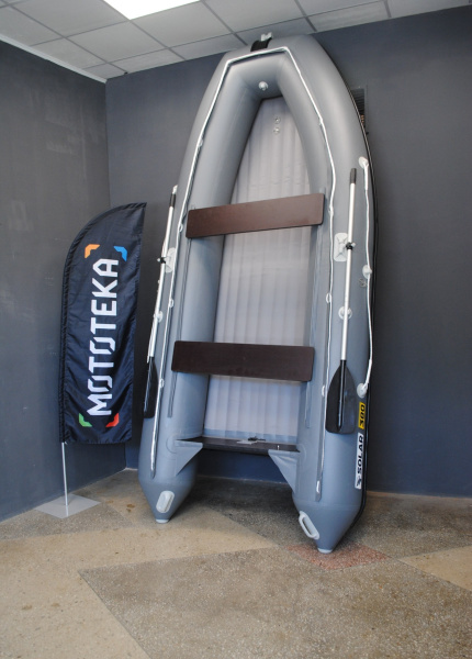 Лодка ПВХ SOLAR (Солар) 380 Jet Tunnel серый | Мототека