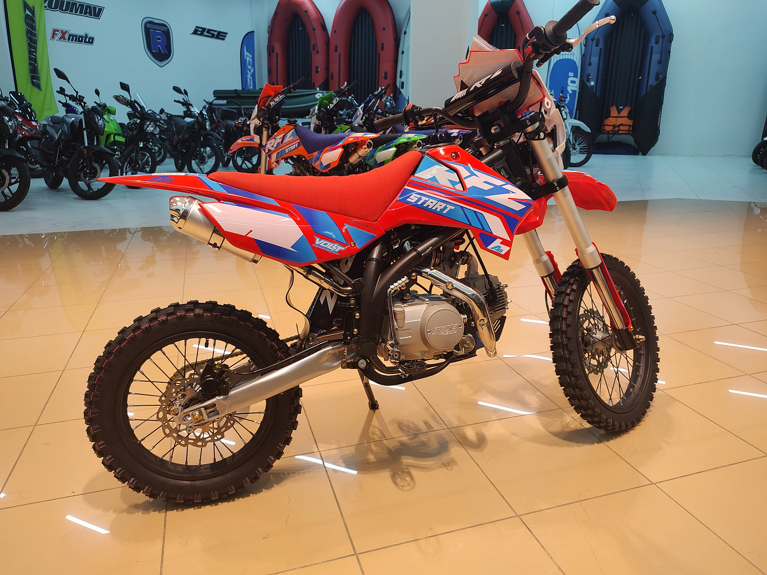 Питбайк Apollo (Аполло) RFZ Start 125 LE с фарой и электростартером 17/14 красный