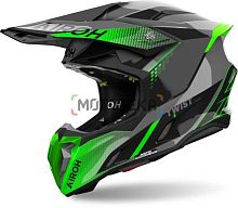 Шлем мото кроссовый Airoh (Айрох) TWIST 3 SHARD Green Glossy L