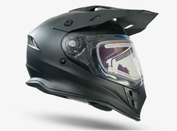 Шлем мото интеграл RSX Iceman (H-331) Winter (желтые очки) чёрный матовый XS | Мототека