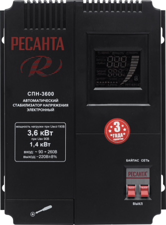 Стабилизатор напряжения РЕСАНТА СПН-3600 - купить с доставкой, по выгодной цене в интернет-магазине Мототека