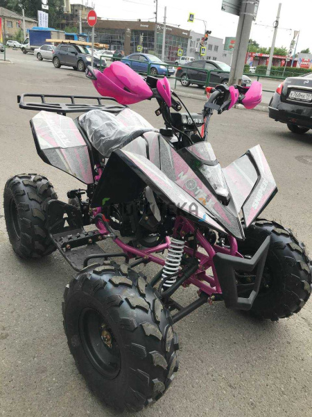 Квадроцикл детский Motax (Мотакс) ATV T - Rex Super LUX 125 чёрный/фиолетовый (машинокомплект) | Мототека