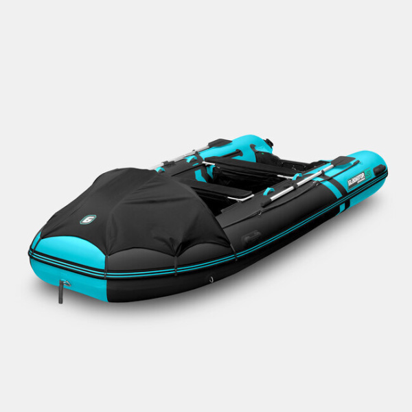 Лодка ПВХ GLADIATOR (Гладиатор) E 450 PRO чёрный/бирюзовый | Мототека