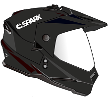 Шлем мото кроссовый Sparx (Спаркс) Matador чёрный матовый L