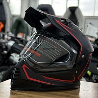 Шлем мото мотард Мототека ( MOTOTEKA ) WS 902 MATT BLACK/RED XL