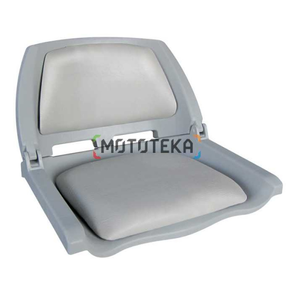 Сиденье Newstarmarine (Ньюстармарин) пластмассовое складное с подложкой Molded Fold-Down Boat Seat, серое