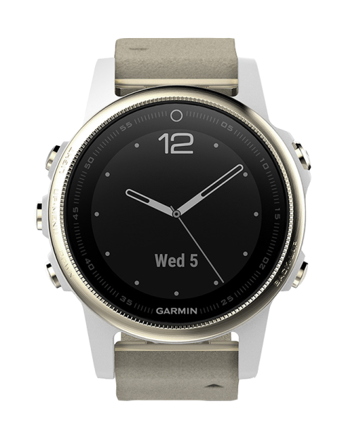 Часы Garmin (Гармин) FENIX 5S SAPPHIRE золотистые с замшевым ремешком