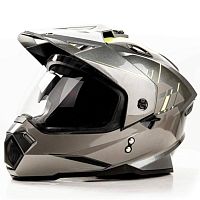 Шлем мото мотард HIZER (Хайзер) J6802 (XL) #1 gray/lemon (2 визора)