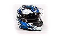Шлем интеграл THH TS - 42#10 WHT/BLUE 2 - стекла (S)