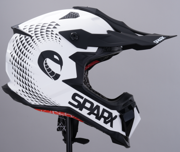 Шлем мото эндуро Sparx (Спаркс) Raptor (JH-601) белый/чёрный M | Мототека