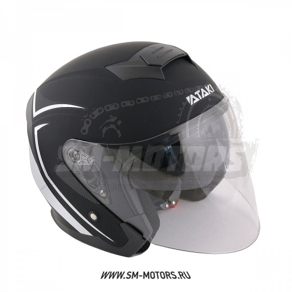 Шлем мото открытый со стеклом ATAKI (Атаки) JK526 Stripe