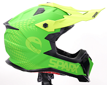 Шлем мото кроссовый Sparx (Спаркс) Raptor (JH-601) зелено-чёрный L