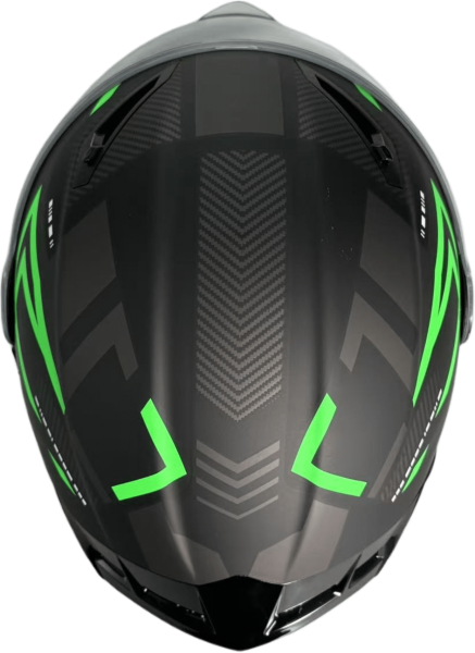 Шлем мото интеграл Helmet TQ 902 чёрный/зелёный XL | Мототека