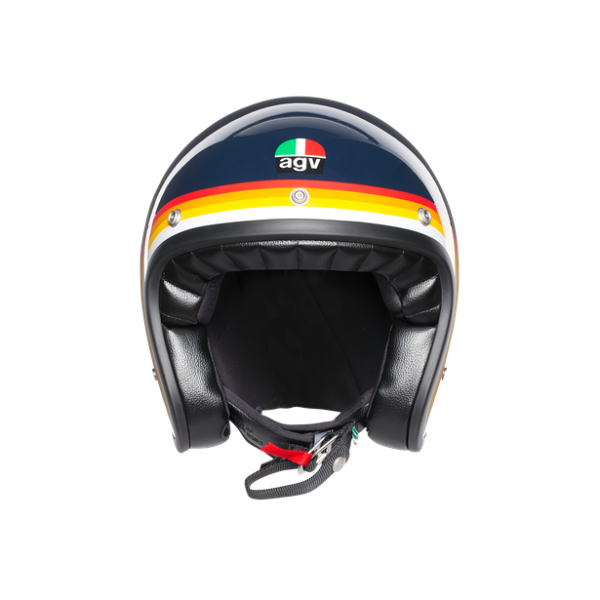 Шлем мото открытый AGV (АГВ) X70 MULTI Riviera Blue/Rainbow S | Мототека