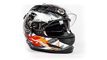 Шлем интеграл THH TS - 42#6 BLK/WHT 2 - стекла (M) (DRAGON)