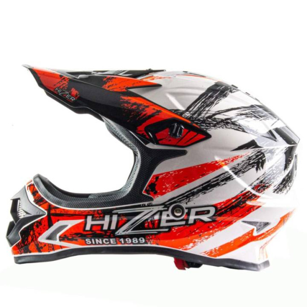 Шлем мото кроссовый HIZER (Хайзер) J6805 #1 (XL) black/white/orange