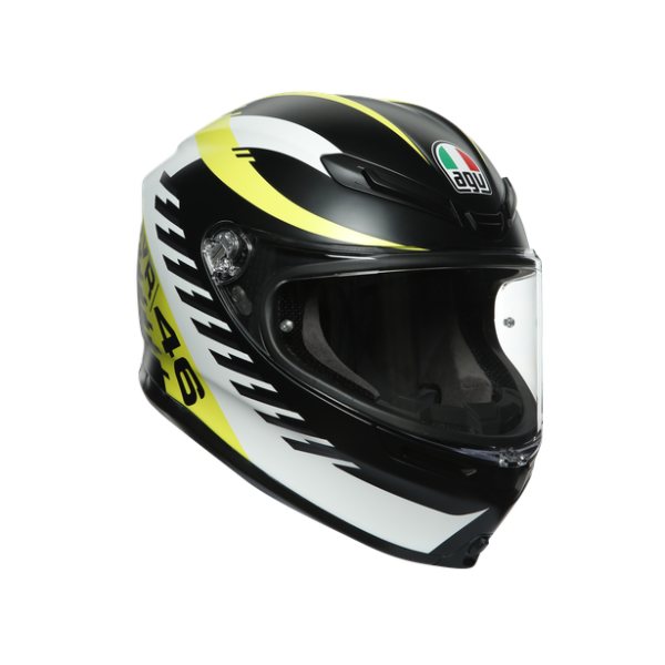 Шлем мото интеграл AGV (АГВ) K-6 TOP Rapid 46 Matt Black/White/Yellow XL