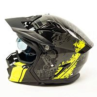 Шлем мото мотард GTX 690 (XL) #2 BLACK/FLUO YELLOW GREY