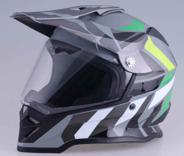 Шлем мото кроссовый RACER (Рейсер) BLD-819-7 new (XXL) серый/черный, (no visor) | Мототека