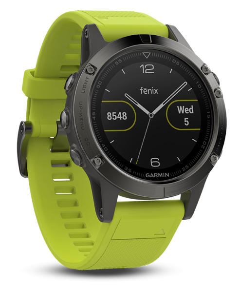 Часы Garmin (Гармин) FENIX 5 серые с желтым ремешком