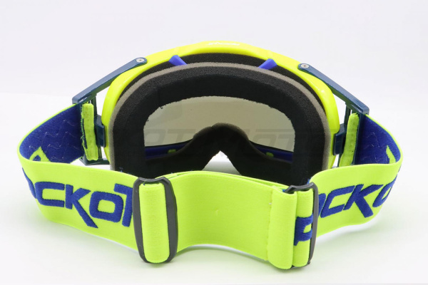 Мотоочки кроссовые ROCKOT (Рокот) RM - 391 (желтый - синий/синяя, REVO, Dual Lens, Anti - Scratch/Anti - Fog) | Мототека