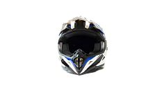 Шлем мото кроссовый HIZER (Хайзер) 915 #8 (XL) white/blue/black
