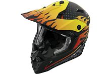 Шлем мото кроссовый Roqvi (Рокви) FLAME XL оранжевый/чёрный матовый XL