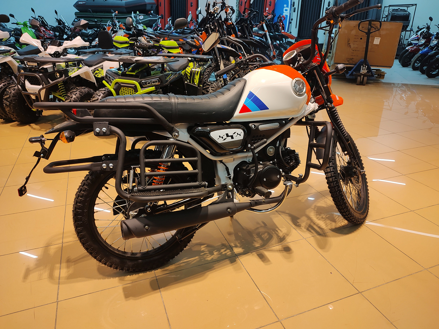 Техника в наличии! Мопед Мотомир COLT SCRAMBLER оранжевый/белый