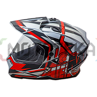 Шлем мото кроссовый AiM (Аим) JK802S Red/Grey/Black XS
