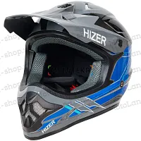 Шлем мото кроссовый HIZER (Хайзер) J6805 №4 (XL) grey/blue