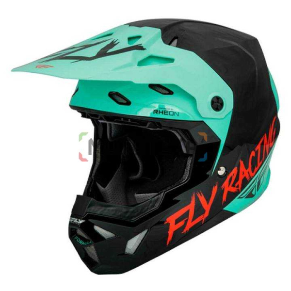 Шлем мото кроссовый FLY RACING (Флай Рейсинг) FORMULA CP S.E. Rave черный/бирюзовый/красный M
