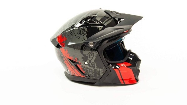 Шлем мото мотард GTX 690 (M) #3 BLACK/GREY RED