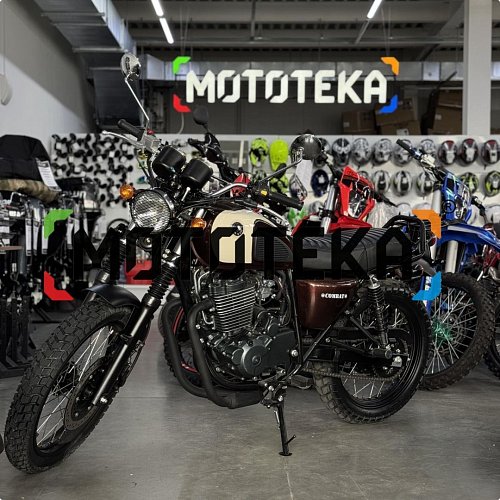 Техника в наличии! Мотоцикл дорожный Мотомир COMBAT SCRAMBLER 400 коричневый с ПТС