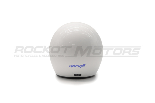 Шлем открытый с козырьком ROCKOT (Рокот) RM-391 Classic White (L) (белый глянцевый однотонный) | Мототека